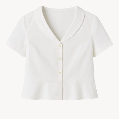 Saima GOTS organic cotton white shirt blouse