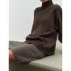 Bonni lambswool high-neck knit sweate grey/brown melange