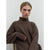Bonni lambswool high-neck knit sweate grey/brown melange