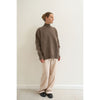 Bonni lambswool high-neck knit sweate grey/brown melange