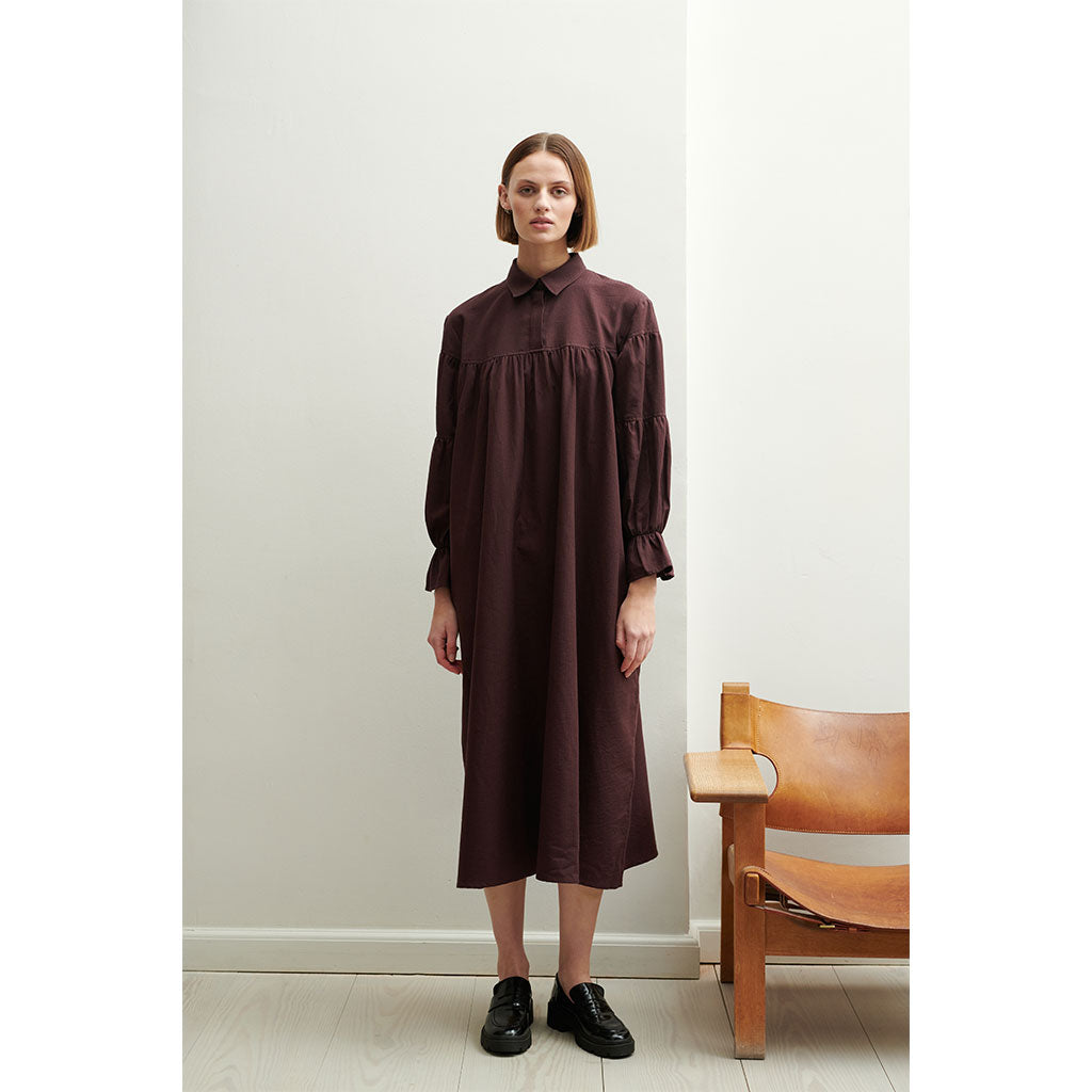 Daga dress organic cotton bordeaux