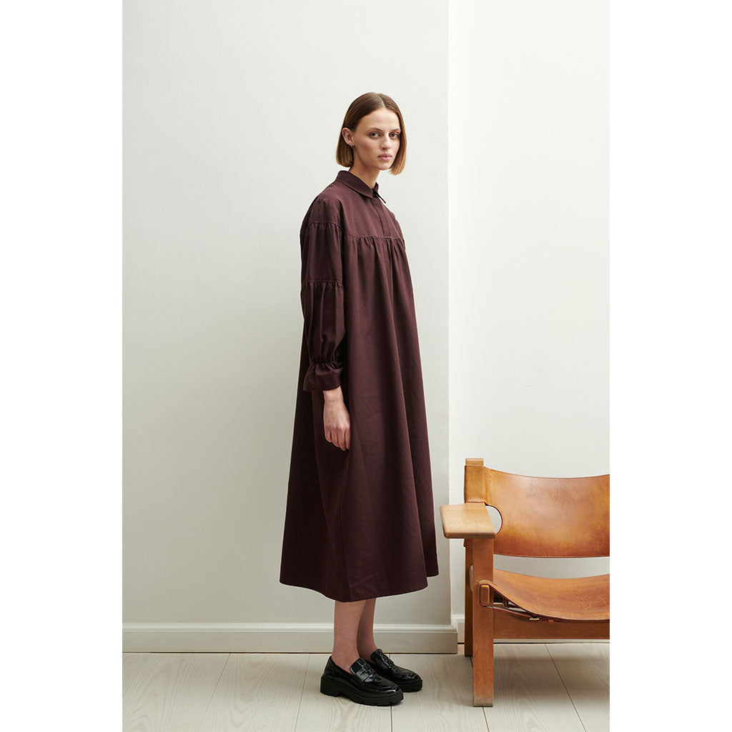 Daga dress organic cotton bordeaux