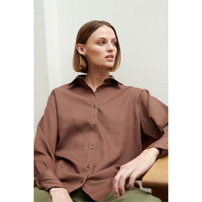 Sanne oversize tencel shirt brown