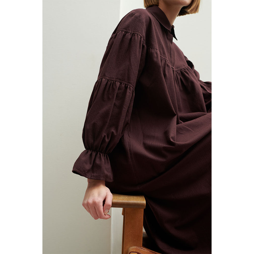 Daga dress organic cotton bordeaux