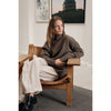 Bonni lambswool high-neck knit sweate grey/brown melange