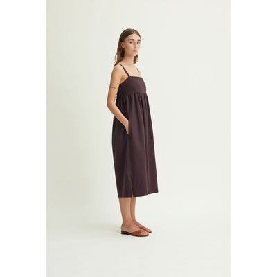 Dagmy organic GOTS strap dress Bordeaux