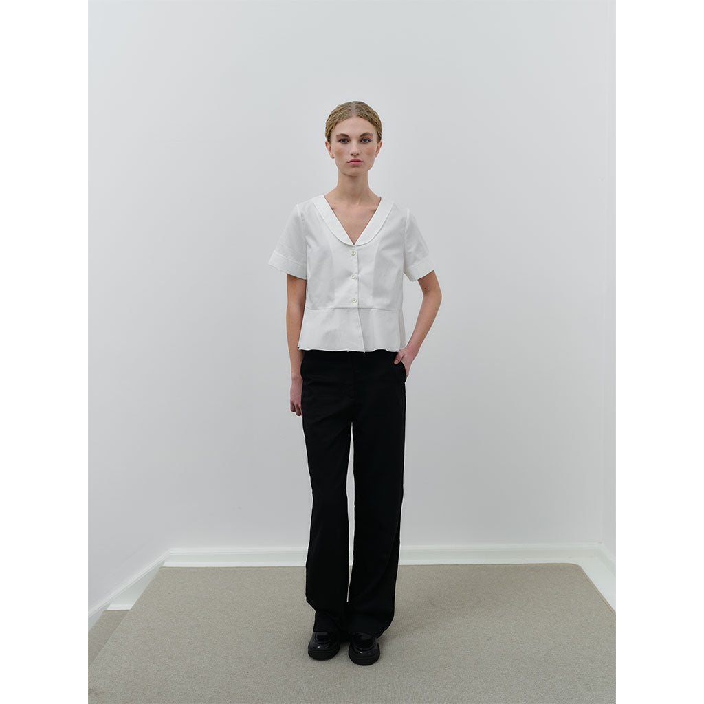 Saima GOTS organic cotton white shirt blouse