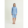 Sanne oversize shirt GOTS organic cotton Delosca blue/white