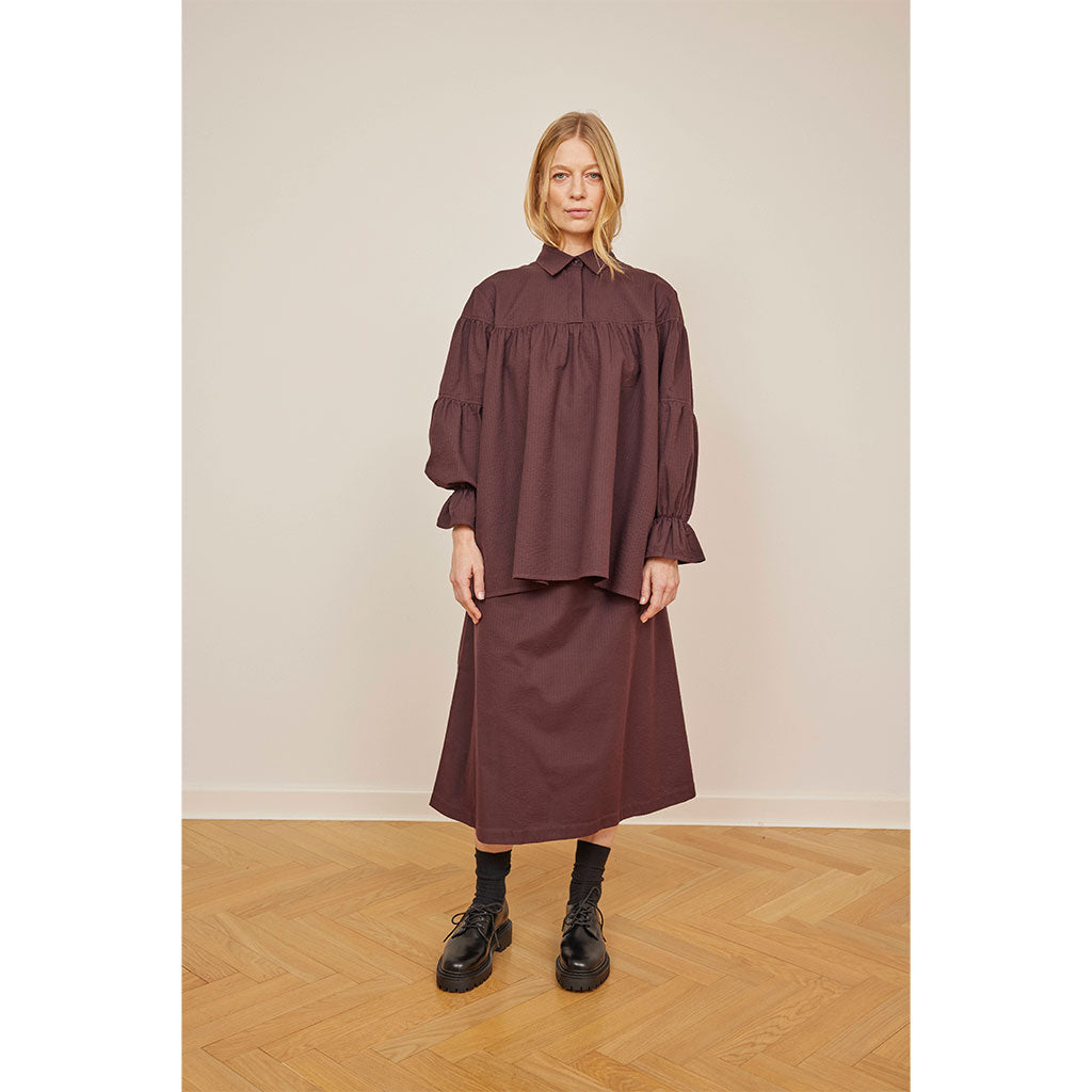 Saga shirt blouse organic cotton bordeaux