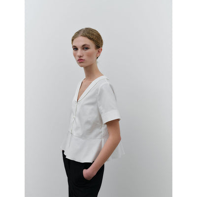 Saima GOTS organic cotton white shirt blouse