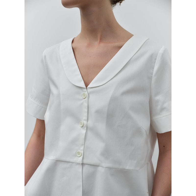 Saima GOTS organic cotton white shirt blouse