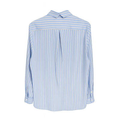 Sanne oversize shirt GOTS organic cotton light blue striped