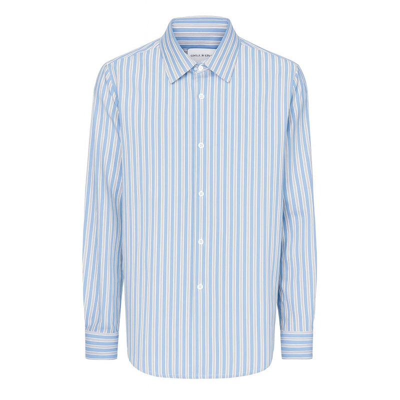 Sanne oversize shirt GOTS organic cotton light blue striped