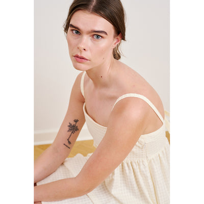 Dagmy organic GOTS strap dress Delosca off white