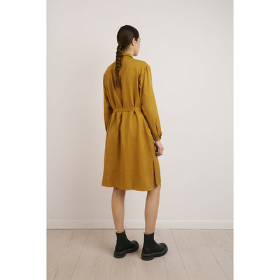 Dilby mustard yellow tencel shirt dress