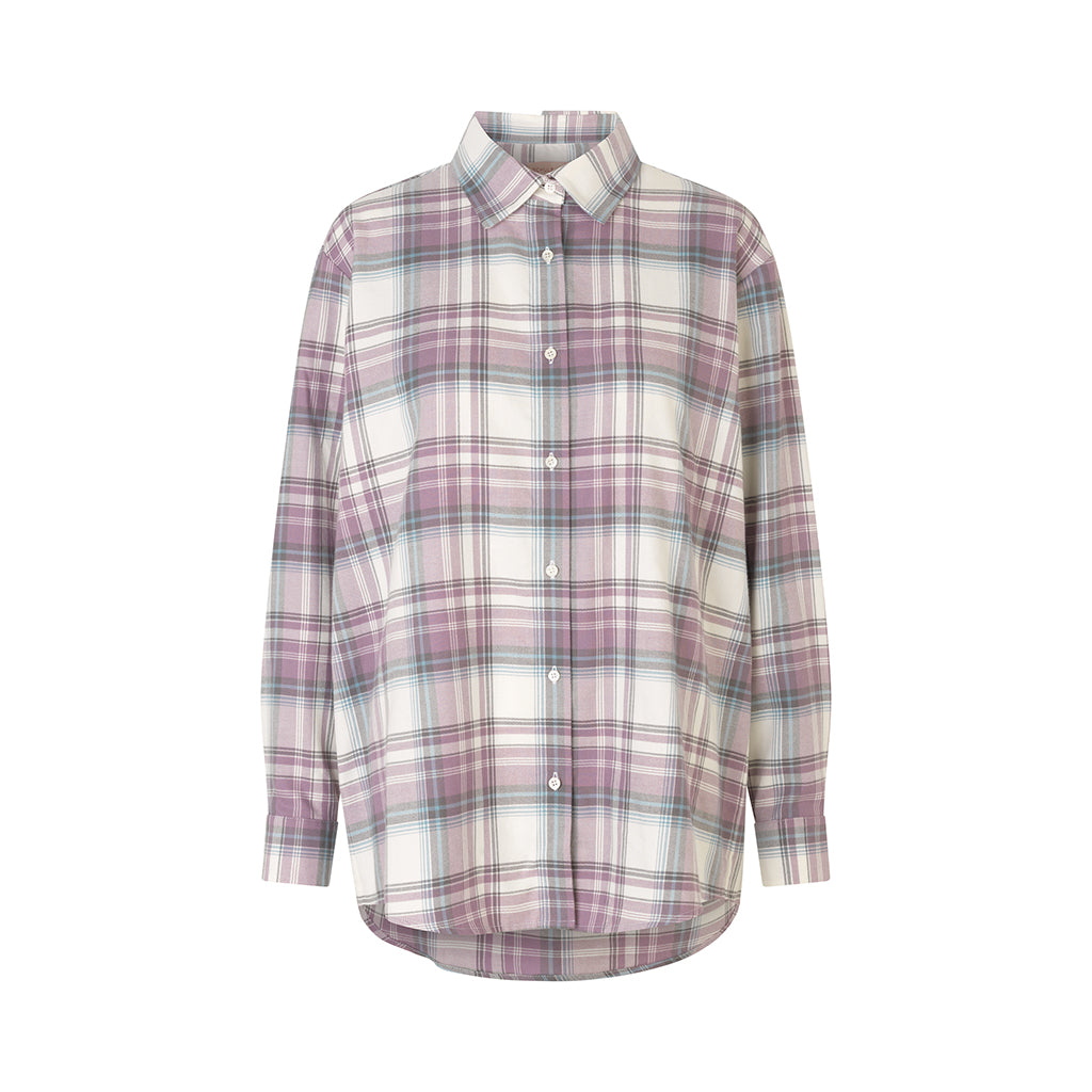 schulz by crowd oversize skjorte i tern med detalje i nakken 