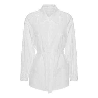 Schulz by Crowd Sigrid organic shirt blouse with collar off white