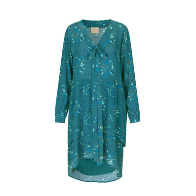 Schulz by crowd silkekjole med grøn blomsterprint med sløjfe