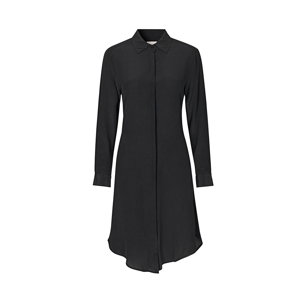 Schulz by Crowd Dippy skjortekjole med bindebånd og løbegang i taljen i sort