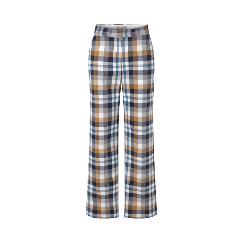 Schulz by Crowd pinda pants ternet GOTS certificeret økologisk bomuld beige og blå og hvid
