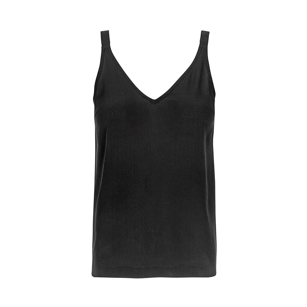 Schulz by Crowd sort silketop med v-udskæring 