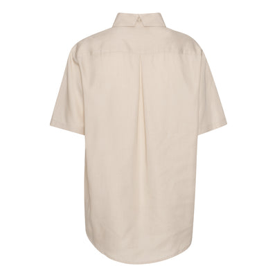 Signe oversize short sleeve Tencel shirt light beige